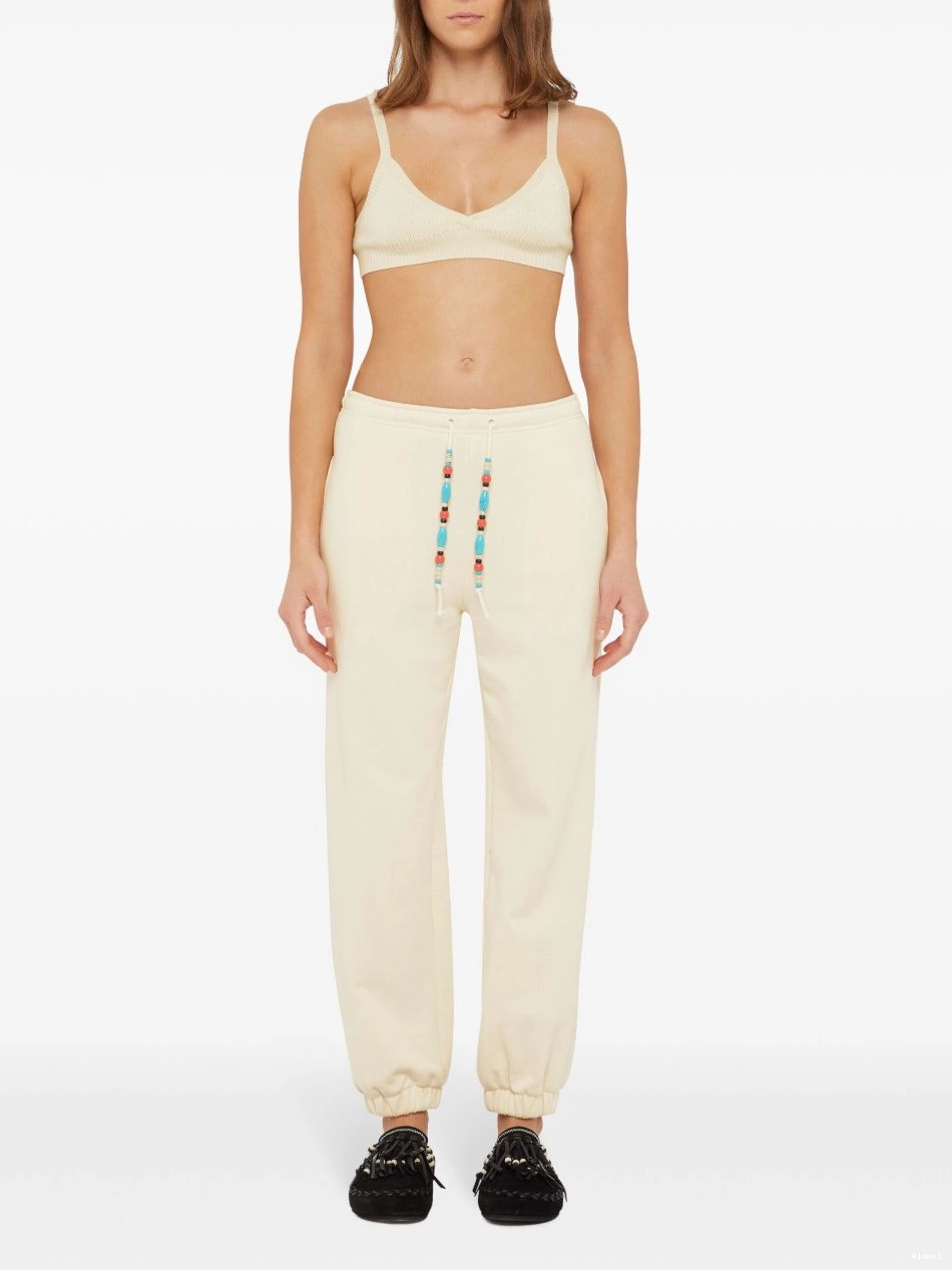 Cheap Alanui tapered Women trousers bead-embellished 0818